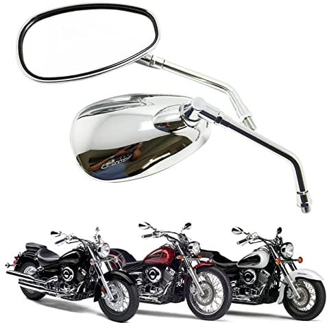 Chrom Motorrad Rückspiegel Lenker Spiegel Rückspiegel Seitenspiegel für Scooter Street Bike Cruiser Chopper Sport Bike ATV