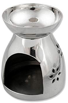 NKlaus Ø 9,5cm encensoir Laiton nickelé coupelle encensoir Moderne Mode de Fonctionnement Charbon de Bois sur Sable ou Bougie Chauffe-Plat déco 3294