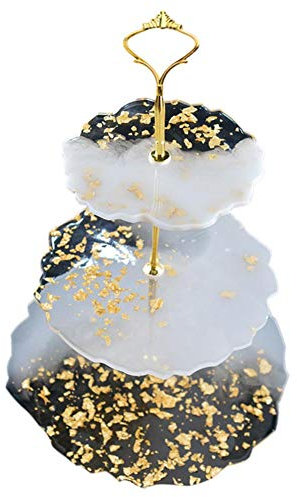 YMZ Cake Stand Silicone Mold 3 Tiered Serving Stand Mold for Making 3-Tier Cake Cupcake Tree Tower Serving Platter DIY Tray Mould