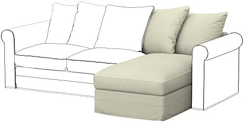 Soferia Überzug Kompatibel Mit Gronlid Recamiere Sofasitzbezug Sitzkissenbezug Chaiselongue-Bezug Husse Kunstleder Lederoptik Wasserabweisend Pflegeleicht Antiallergisch Eco Leather Beige