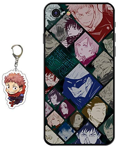 Staremeplz Compatible iPhone 7/8 / SE 2020 Case - Anime Design with Figure Keychain, Soft Silicone Flexible TPU Animation Case
