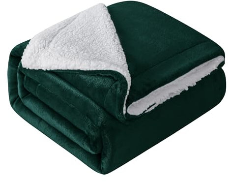Mixibaby Hochwertige Wohndecken Kuscheldecken, extra Dicke warm Sofadecke/Couchdecke, Größe:150 cm x 200 cm, Farbe:Dunkelgrün