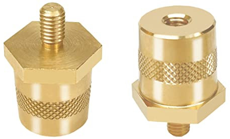 2pcs Battery Terminal Connector, Auto battery Terminal Brass Post Adapter, Top Post thread Terminal Charging Post Extender Adaptor Taper Conversion Screw Nut (M6)