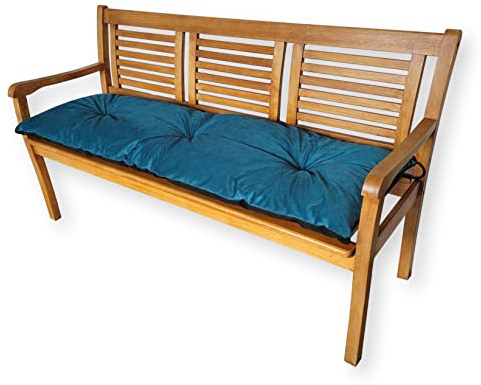 4L Textil Bankauflage Outdoor Gartenbankauflage Hollywoodschaukel | 120x60cm | Petrol | Ohne/Mit Rückenlehne | Sitzkissen | Bankkissen | Gartenstuhlauflagen