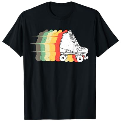Retro Rollschuhe 70er 80er Rollerblade Disco Schuhe Vintage T-Shirt