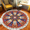 Tomifine Mandala Rund Teppich Quasten, Böhmen Handgewebte Baumwolle Teppiche für Schlafzimmer Wohnzimmer Hausdekor (120 cm,Orange Blau)