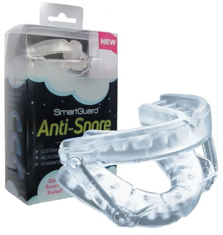 SmartGuard Anti Snore Device. New Customizable Snore Reducing Mouthpiece – Reduce Snoring Aid for Men and Women – Most Comfortable and Adjustable Oral Appliance - Holds Jaw Forward to Open Airway