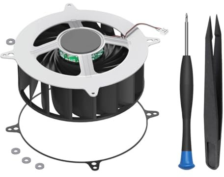 ElecGear PS5 Ventilador de Refrigeración Interno (G12L12MS1AH Rev. C), Junta Tórica de Sellado Adicional a prueba de golpes y Destornillador de Reparación, CPU y Caja de Cooling Fan para PlayStation 5