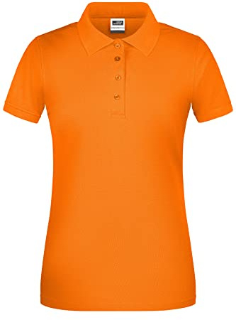 James & Nicholson Damen BIO Workwear Polo - Leicht tailliertes Poloshirt für Beruf & Freizeit | Farbe: orange | Grösse: S
