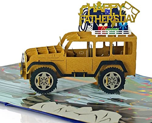 CUTPOPUP Vatertagskarte Pop-Up, Geburtstagskarten für Männer, 3D-Grußkarte Vater Ihn Junge Sohn Bruder Ehemann Männlich (Vatertag Truck) US8-26UK1520