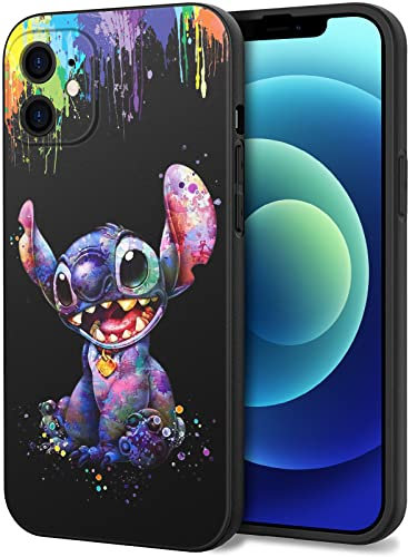 RUFENG Compatible for iPhone 12 Case 6.1 Pattern Printed Soft Silicone Full Protection Cases (24-Colorful-Stitch-P12)
