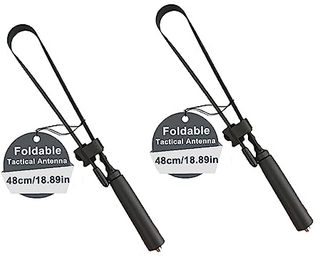 BAOFENG UV-5R Antena táctica plegable para GMRS Radio bidireccional 48cm/18.8 pulgadas Dual Band VHF UHF SMA-Female Largo Alcance Portátil Compatible con BF-F8HP UV-82HP UV-S9Plus (2 paquetes)