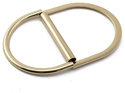 JCBIZ 6 Stück 4 cm Doppel-D-Ring-Schnallen Metall verstellbare D-Ringe für Kleidung Bund Kleid Riemen Taschen Schal, Gold, 60 mm