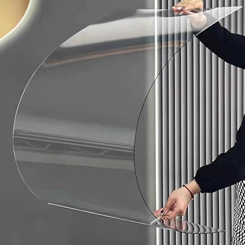 Láminas de Plástico de Policarbonato,Impermeable Protección UV Paneles de Techo de Transparente,Panel Duradero de PC,para Exteriores,Invernaderos,Cocheras,Solarios,2mm espesor (0.5x3m)