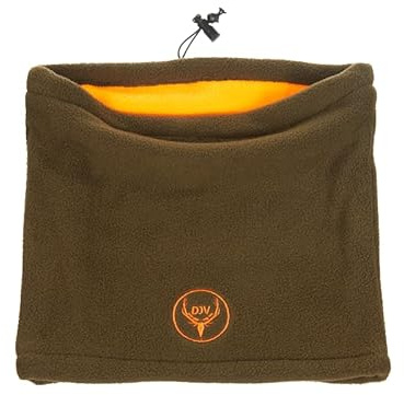DJV-Fleece-Nackenwärmer | Vielseitiger Jagdbegleiter für Ansitz, Pirsch und Gesellschaftsjagden | Oliv-grün und signal-orange für Sichtbarkeit | Tragbar als Schal oder Mütze