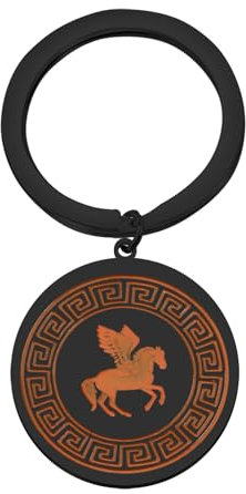 KEYCHIN Schlüsselanhänger mit Aufschrift Camp Half Blood, Percy-Fans, Geschenk, Horror, Roman, Liebhaber, Schmuck, Camp, Halbblut-Merch, Pferd K-bl, 3.0