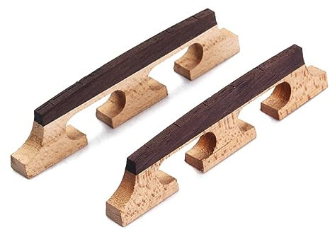 Toyvian 2pezzi Ponte Per Banjo Corde in Acciaio Base Con Finitura Fine Per Stabilità Tacche Per Corde Pretagliate Adatto Ukulele e Chitarra