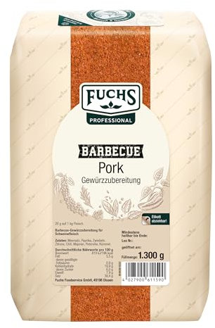 Fuchs Professional - BBQ Pork Gewürzzubereitung | Grill-Gewürzmischung für Pulled Pork, Schweinefleisch | Profi-Qualität für Großverbraucher und Gastronomie | 1,3 kg im großen Beutel