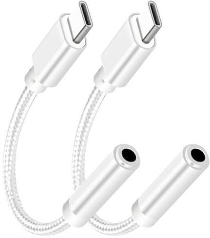 INBOLM USB C to 3.5 mm Headphone Adapter, 2 Pack Compatible with iPhone 15/15 Pro/15 Plus/Samsung S23/S22/S21
