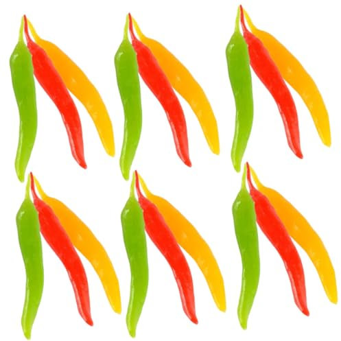 BESTonZON 30st Künstlicher Pfeffer Kleine Chili Realistisches Essen Kunstzweige Für Vase Paprika-Modell Gefälschte Chilizweige Simulation Chili Modelle Dreifarbig PVC Gefälschtes Gemüse