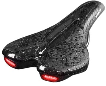 BLacOh Fahrradsattel Herren Fahrrad Rennrad MTB Fahrrad Sattel Mit Warnung Rücklicht USB Lade Berg Radfahren Racing PU Atmungsaktive Weiche Sitzkissen Fahrradsattel