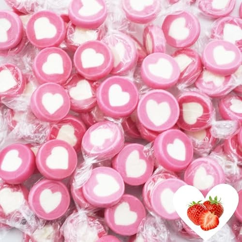EinsSein Caramelle Cuore rosa-bianco 500g | Rocks caramelle matrimonio | decorazione della tavola per Battesimo, San Valentino, Communione, Festa di compleanno per bambini | Regali Confetti