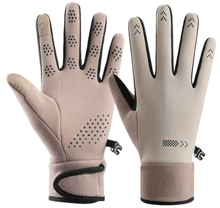Lässige Winterhandschuhe 2024, modisch, warme Handschuhe, Winter, fingerlos, gestrickt, warm, Halbfinger, Wollhandschuhe, Fäustlinge für Damen, kaltes Wetter, beige, Einheitsgröße