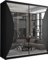 Modern Double Sliding Door Wardrobe Forenia Grey, Black, White 150cm 203cm (Black, 203)
