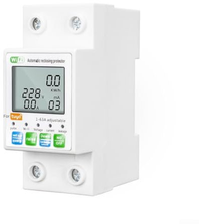 Interruttore corrente WiFi Smart Meter, con display LCD digitale, per la gestione degli elettrodomestici, uso abitativo in affitto, apparecchiature di controllo industriale, ecc