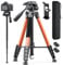 CAMBOFOTO Trépied compact pour appareil photo reflex numérique et monopode avec sac de transport Orange brûlé 186 cm