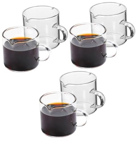 Cabilock 3 Sätze Kaffeetasse Getränke Kaffeesirup Doppelt Espresso Shots Tasse Espresso-schusstassen Pumpe Borosilikatglas Milchglas Kaffeeglas Espressotasse Kleiner Glaskrug 2 Stück * 3