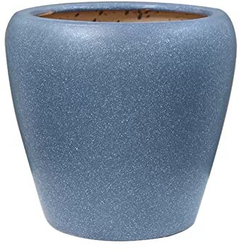Blauer Keramik-Blumentopf, Pflanzgefäß, 41 cm, für drinnen und draußen, Garten, runder Baum-Pflanzgefäß für Veranda, Terrasse, Dekoration, eine Farboption