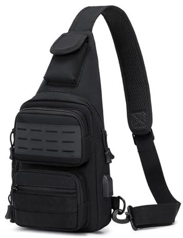 yuhlkopm Handtasche mit Mehreren Aufbewahrungsmöglichkeiten und kratzfestem Oxford Gewebe, Sport Umhängetasche, ABS Sport Umhängetasche, Messenger Bag, Schwarz