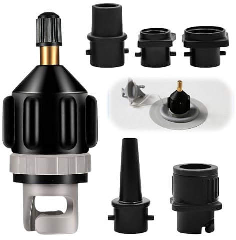 Adaptateur Pompe Sup, Adaptateur Valve de Kayak pour Planche à Pagai avec 4 Buses Compresseur Materiel de Gonfleur pour Bateau à Rames Gonflable Paddle Bateaux Pneumatiques Planche à Pagaie