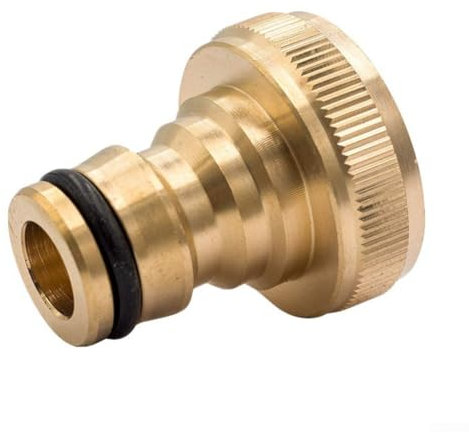 Connettore per rubinetto in ottone da 3/4 a 1/2, adattatore per tubo dell'acqua a sgancio rapido con guarnizione in gomma per rubinetti, finitura dorata (4 x 3 cm)