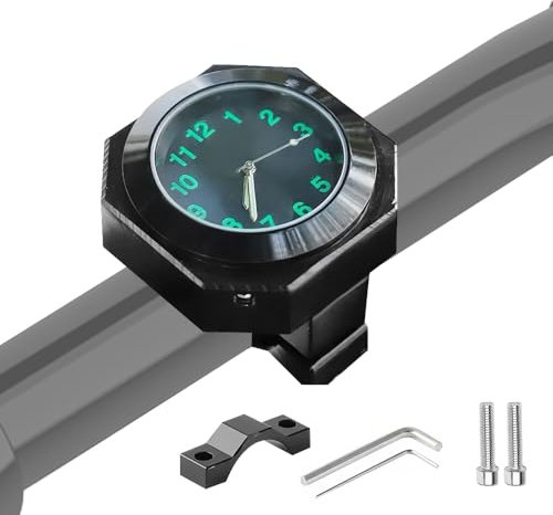 SGZIOO Motorrad Uhr Wasserdicht, Fahrraduhr für Lenker, Motorraduhr, Motorrad-Uhren, Quarz-Design in Aluminiumlegierung für Fahrrad und Motorrad Lenker
