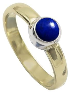 Lapislazuli Edelstein 925 Sterling silber Und Messing Band Ring Herren und Damen Alle Größen Schmuck CRG1094BV9_(55 (17.5))