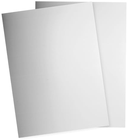 QUARKZMAN Lámina de Acero Inoxidable 304 250x200mm (0.8mm) de Espesor 2Pcs | Placa de Acero Inoxidable Calibre 20 Con Guantes para Manualidades, Modelismo, Joyería (Plata)
