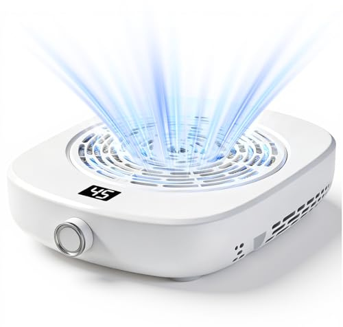 Aspiratore per Unghie Professionale – Potente con 2 Filtri e 1 Pennello, Silenzioso Aspiratore per Unghie Studio e Casa, Bianco