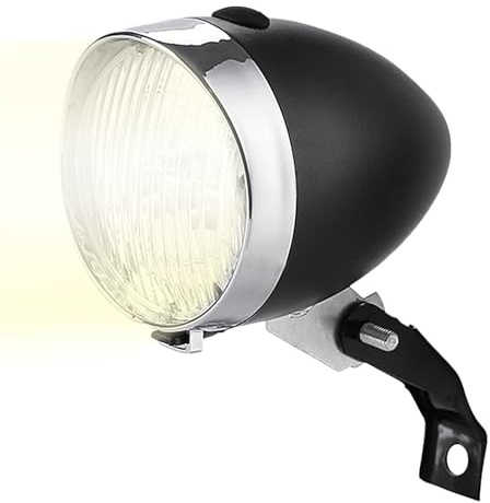 Frontlicht für Fahrrad – Retro LED Fahrradlampe | Vintage Wasserdicht Radfahren Licht - 3 LED Hohe Helligkeit Sicherheits-Taschenlampe für Nachtfahrten für Kinder, Schwarz, riferimento alla
