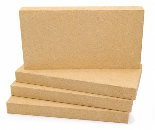 The Stove Wizard Fire BBQ Bricks Pack of 12 | Dense clay firebrick, Rated to 1300°C, Low thermal conductivity, For pizza ovens