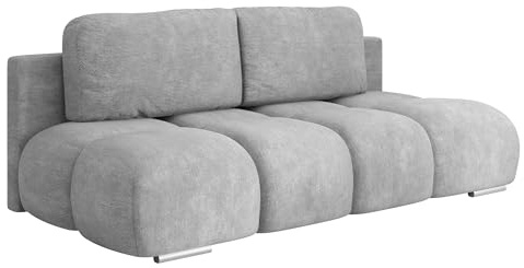 Mirjan24 Schlafsofa Hegrib, Sofa mit Bettkasten und Schlaffunktion, Bettsofa, Schlafcouch mit Chromfüße, Couch, Couchgarnitur (Lumo 65)