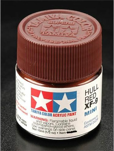 TAMXF9 81709 Acrylic Mini XF9 Hull Red 1/3 oz by TAMIYA PAINT