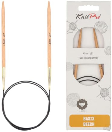 KnitPro Basix Beech Fixed Circular Needles 40 (100cm) | 4.50mm