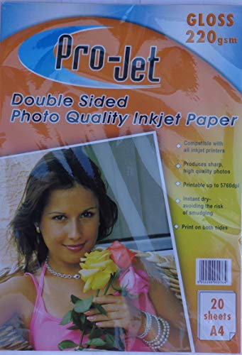 100 Blätter Projet 220GSM A4 Beidseitig Glänzend Fotopapier