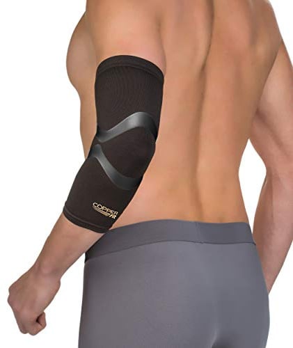 Copper Fit Pro Series Performance Compression Elbow Sleeve, Black with Copper Trim, Large