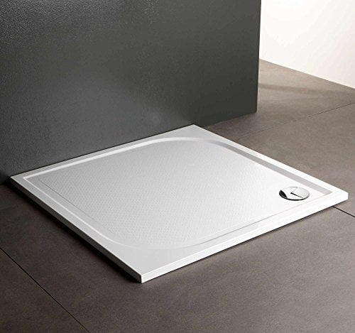 Kiamami Valentina - Piatto Doccia Klio | Filopavimento in Resina | Antiscivolo | Spessore Ultrasottile 3cm | Resistente Geal Coat | Ideale per Bagni Piccoli, 70x70CM, Resina