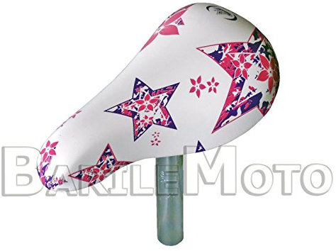 Sella MONTEGRAPPA + Tubo Bici Bimba/Bambina 12 - 14 Bianco/Rosa