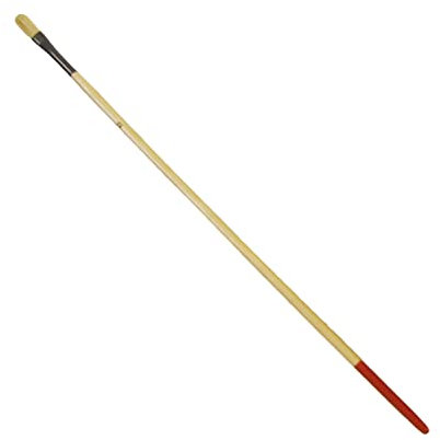 Amig - Pennello piatto realizzato in PVC e setola pura mod. 4210 | N. 10 | con puntale metallico nero con manico in legno verniciato | per folla di usi