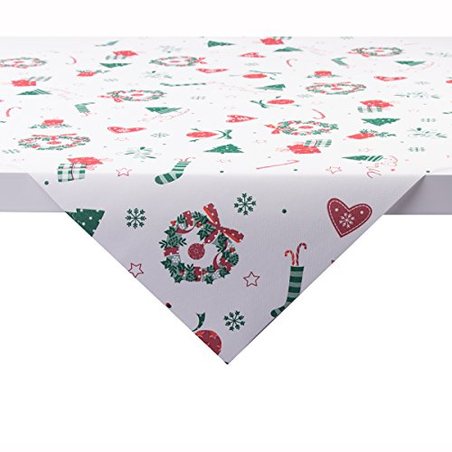 Sovie Home Tischdecke Dream in Rot-Grün aus Linclass® Airlaid, Einweg Weihnachtstischdecke festlich Wintermotiv, ideal für Advents- & Weihnachtsfeiern, 80x80 cm, 1 Stück